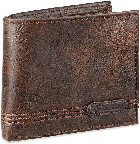 Miniatura 9 de Cartera Columbia RFID para hombre tipo billetera Black Leather, Brown, Brown Deschutes, Dark Tan