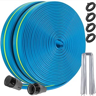 Winisok 100FT Heavy Duty Sprinkler Soaker Hose with 40 Landscape Staples - Efficient Garden Lawn Irrigation Tubing