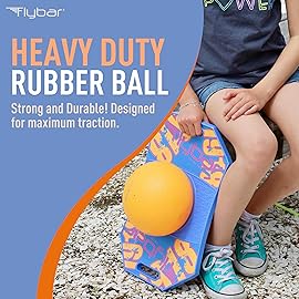 Flybar Pogo Trick Ball for Kids, Trick Bounce Board for Boys and Girls Ages 6+, Up to 160 lbs, Includes Pump, Easy to Carry Handle, Durable Plastic Deck Indoor, Outdoor Toy Pogo Jumper (Blue Dawn 2)
