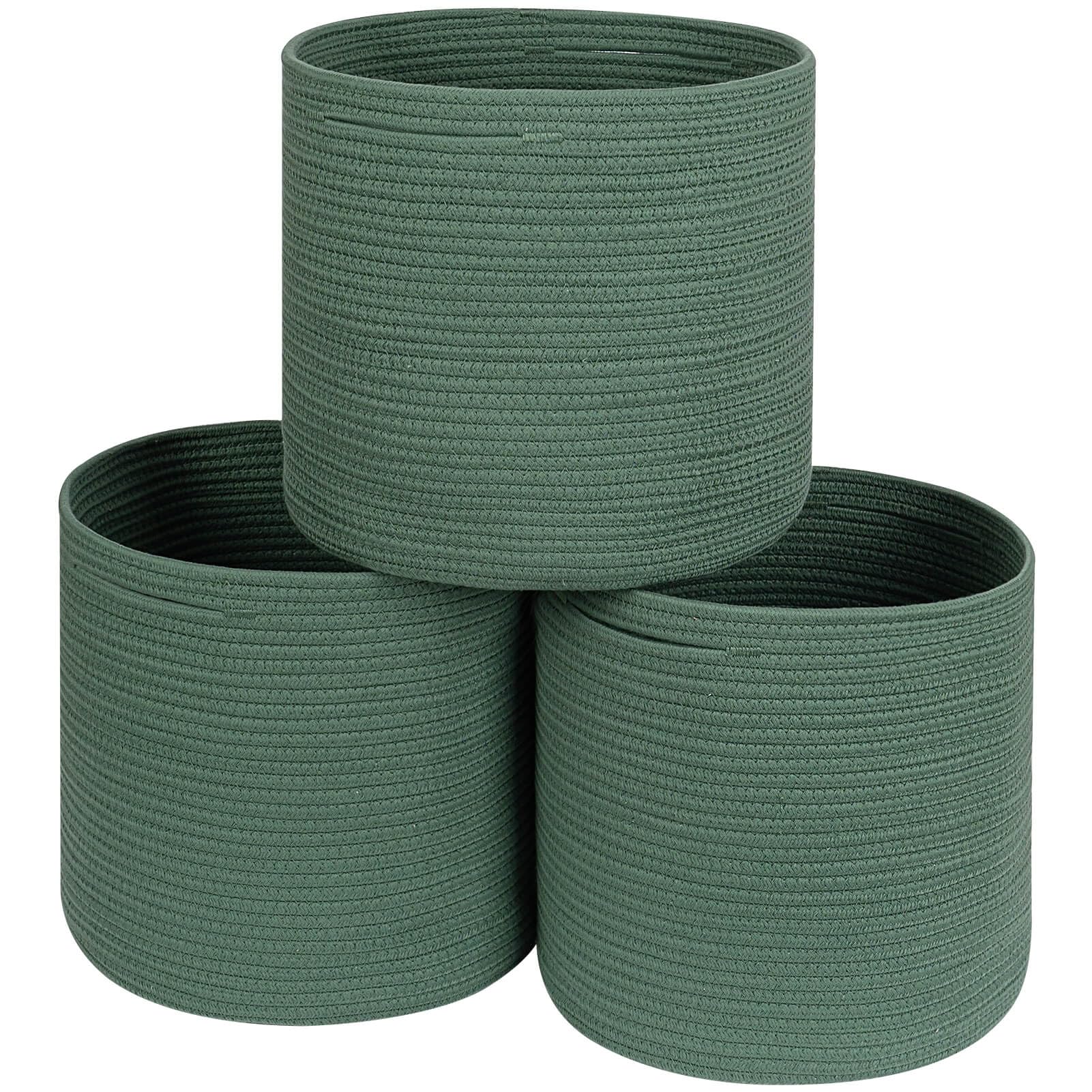 Photo 1 of CubesLand Cubes Storage Basket Bins for Cube Storage Organizer/Shelves,Woven Rope Storage Cubes Basket Bins for Organizing,Cute&Soft Nursery Baskets Bins,Home Decor 12.6x12.6”Green