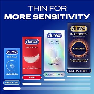 Durex Nude, 60 Condoms (30s x 2), Ultra Thin, Pre Lubricated, Regular Fit