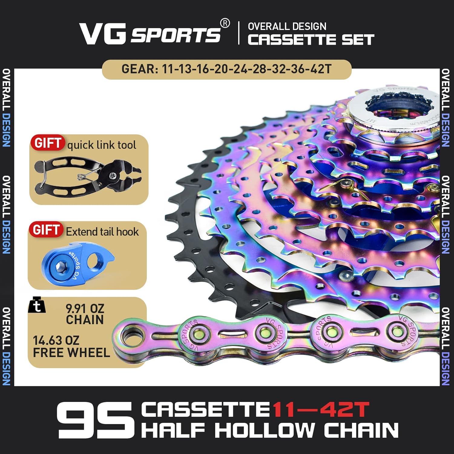 VG SPORTS 8/9/10/11/12 Speed Ultralight MTB Groupset 11-40T/11-42T/11-50T