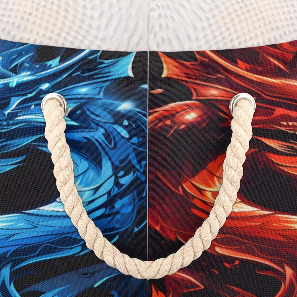 Animal Dragon Large Round Storage Basket Circle Laundry Basket with Handle Organization Collapsible Storage Bins Box Hamper for Kids Toy Clothes Nursery Bedroom Living Room Decor