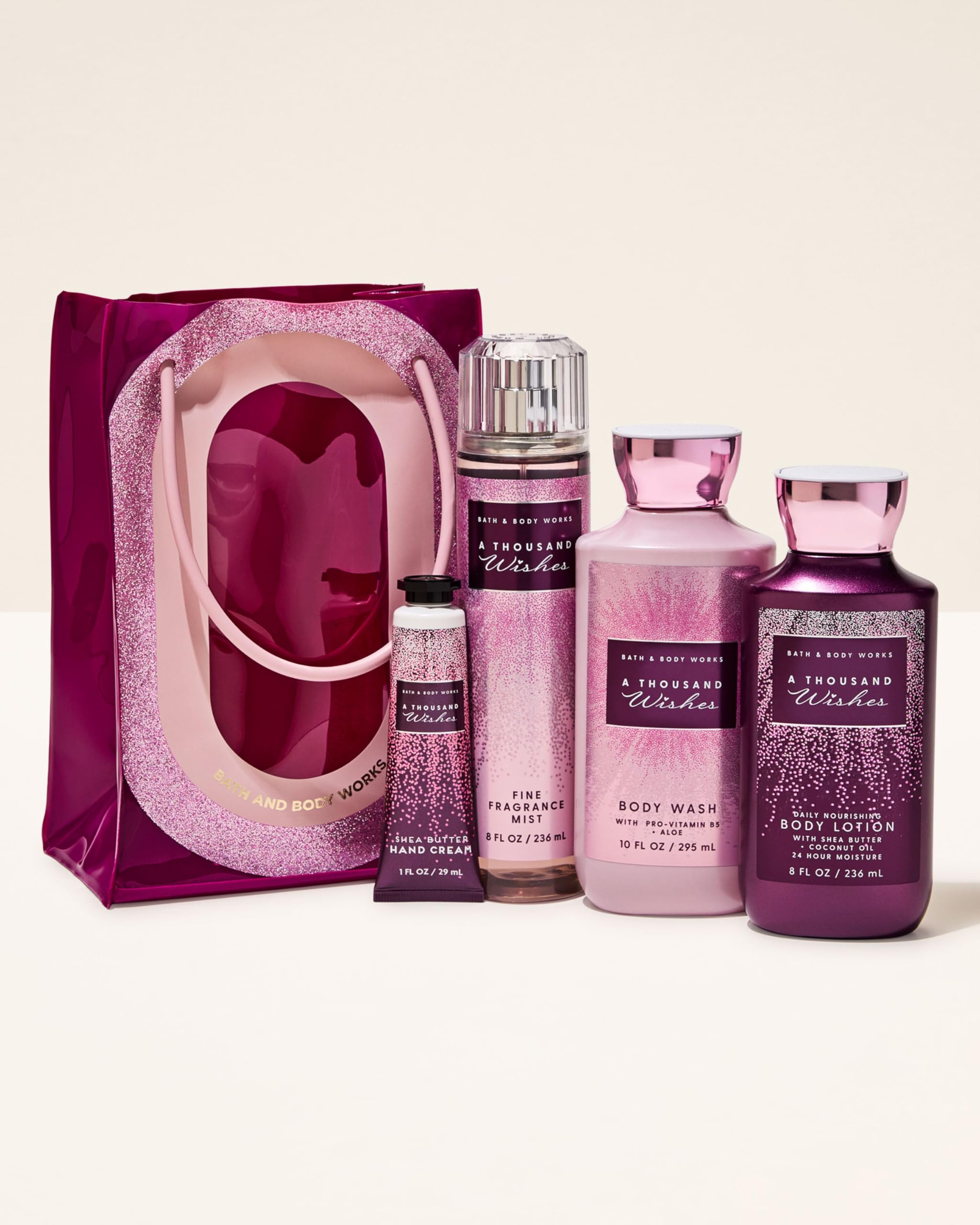 Bath & Body Works A Thousand Wishes Gift Set | Body Care sets - Bath Sets | For Men and Women | Kit for Birthday ,Anniversary & All Special Occasions | Premium Gift Packaging | Luxury Giftsets - Set of 4