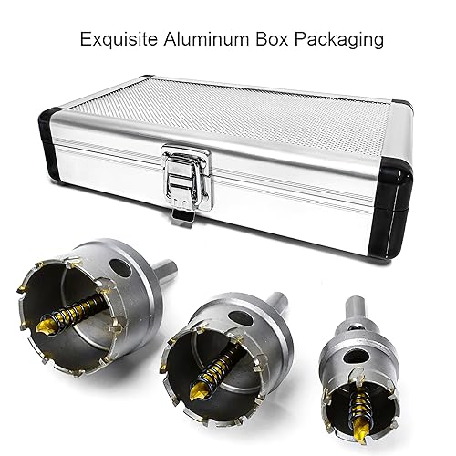 Miniatura 2 de ASNOMY 7 piezas de sierra perforadora TCT para metal duro, 916"-1", juego de sierra de agujero con punta de carburo de tungsteno, cortador de