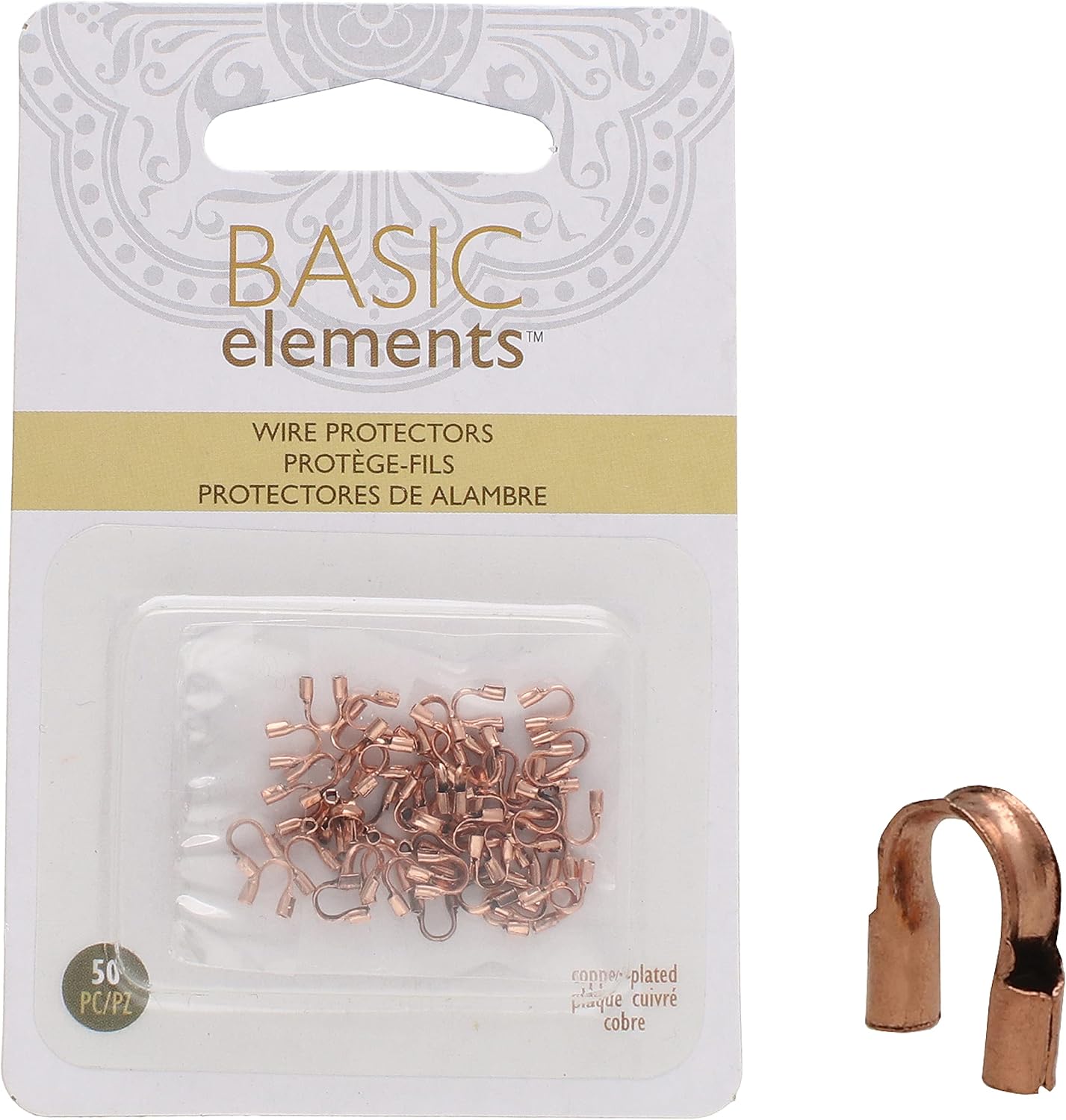 The Beadsmith Basic Elements Wire Protectors – Copper Color – 4.3mm x 5mm, Inner Diameter 0.56mm/.022” – Pack of 50 Pieces – Protect Stringing Material from Everyday Wear & Tear