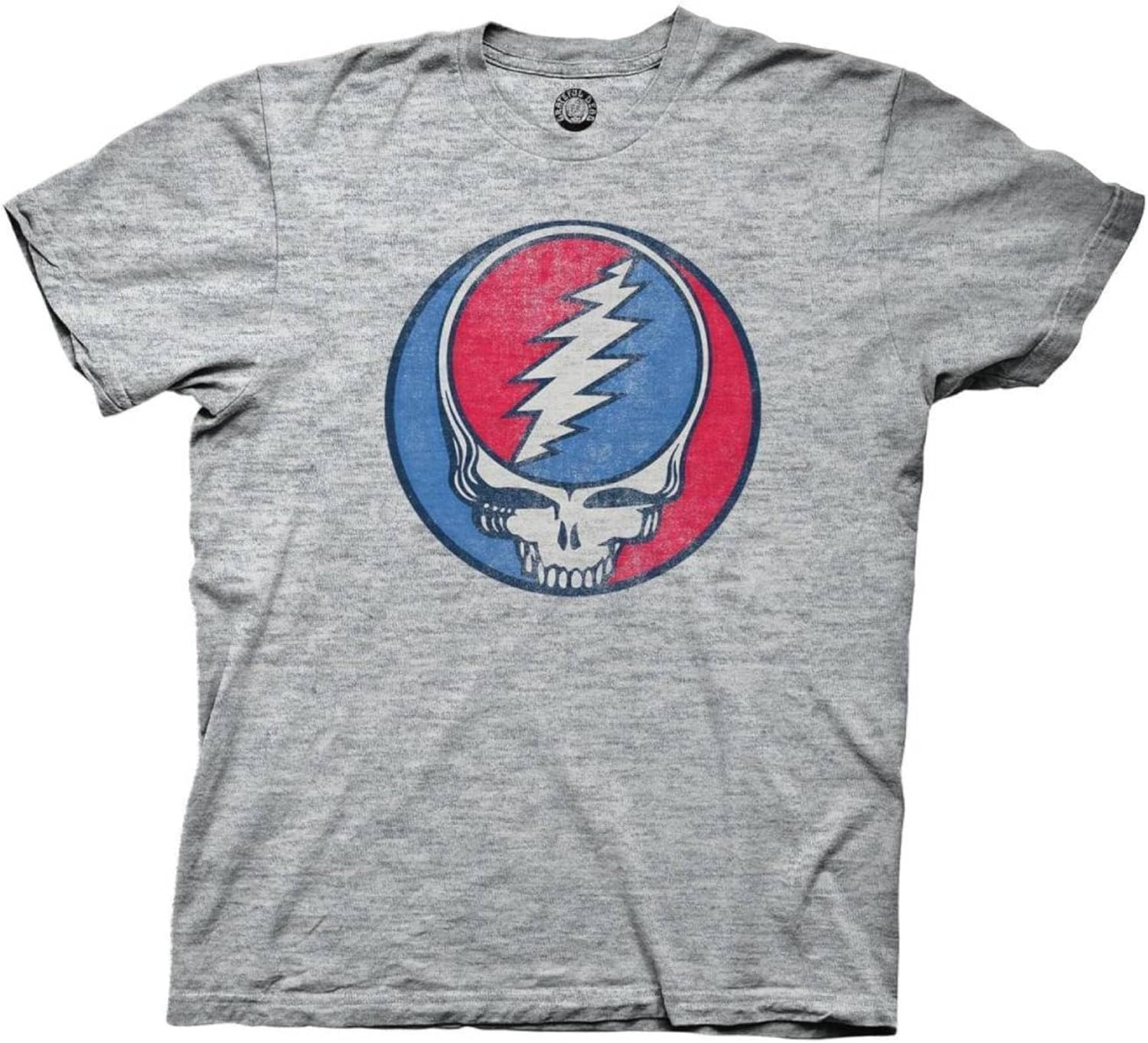 Ripple Junction Grateful Dead Men's Short Sleeve T-Shirt Steal Your Face Distressed Stealie Vintage SYF Officially Licensed