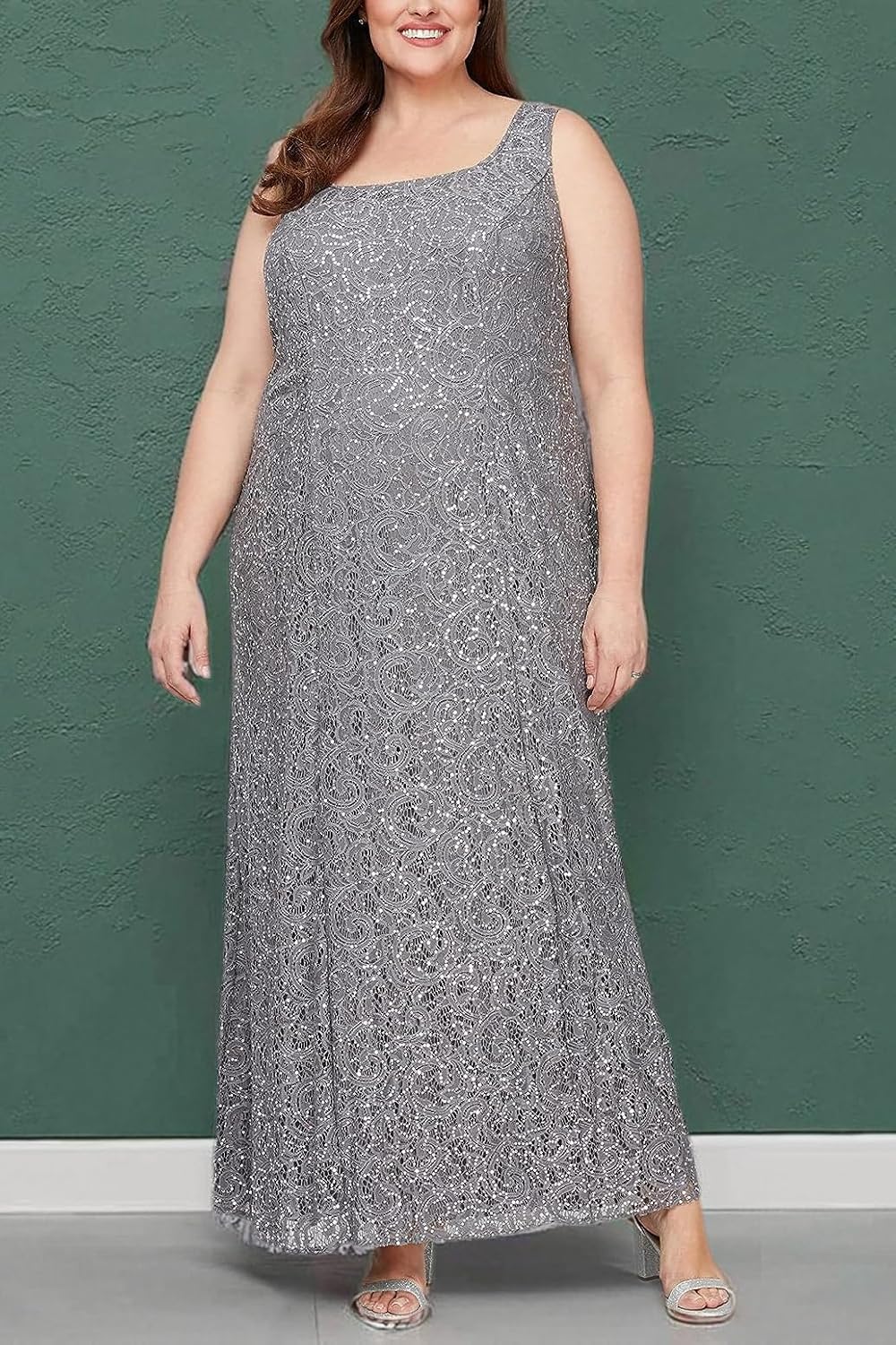 Alex Evenings Womens Plus Size Two-Piece Set with Long Dress and Jacket - Image 7