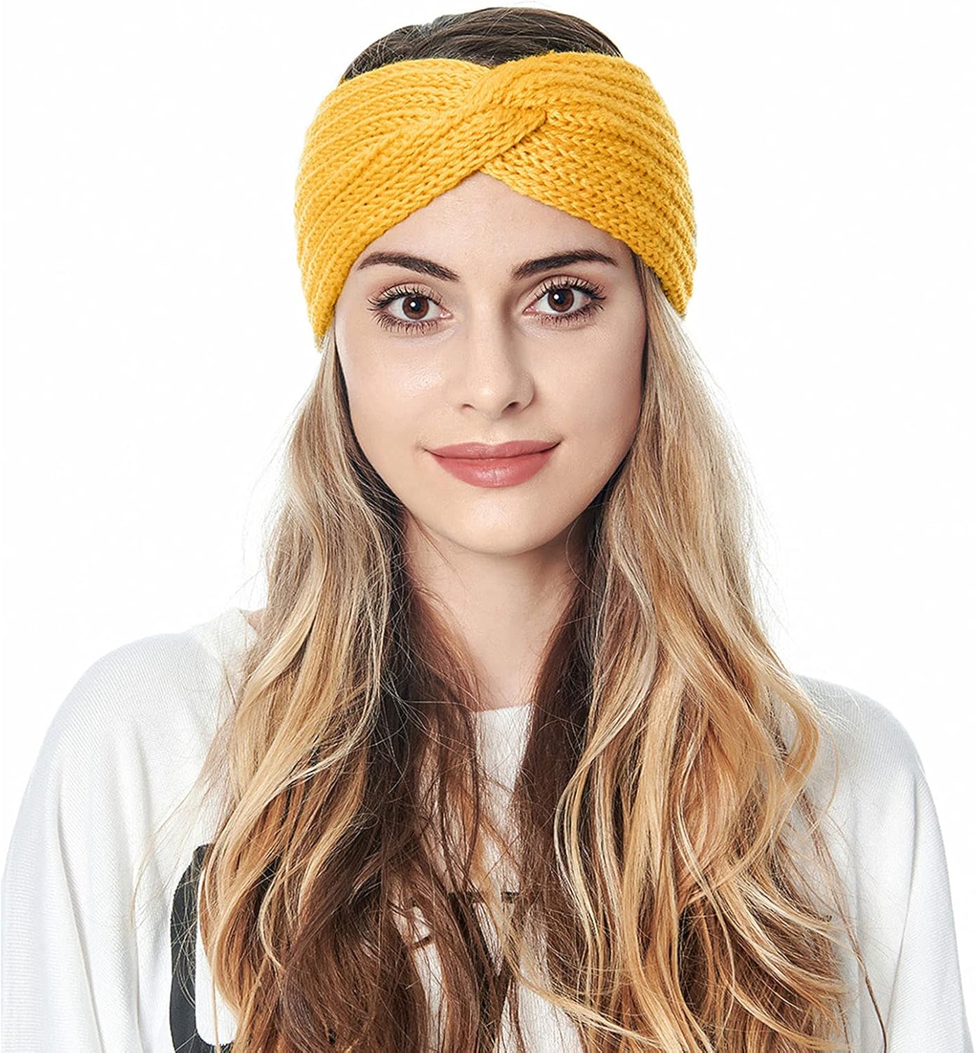 15 Pcs Winter Knit Headbands for Women Knit Hair Wrap Soft Ear Warmers Crochet Head Wrap Head Band Bow Knot for Women Warm Winter Gifts - Image 2