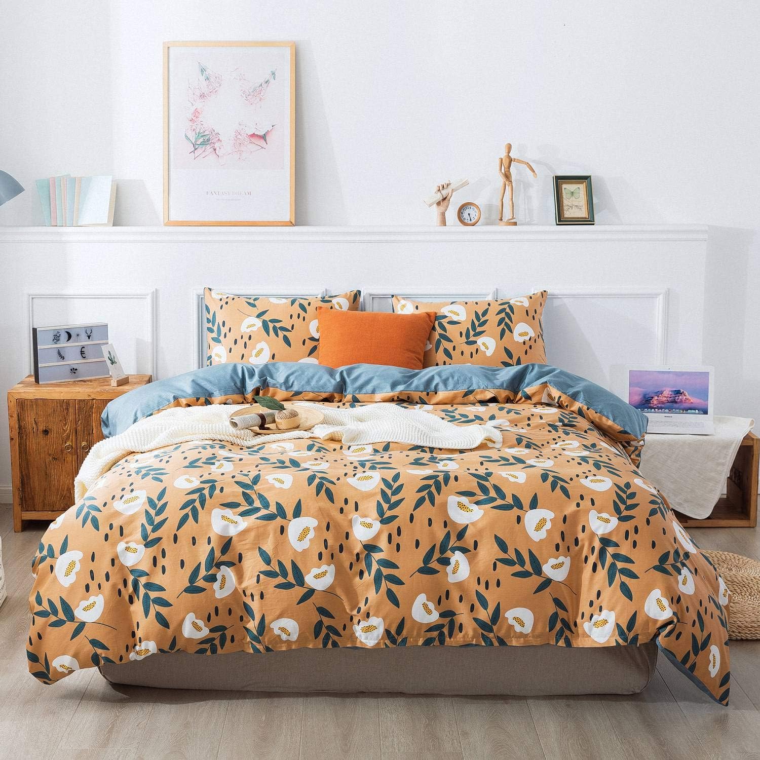Exclusive Discount 80% Offer HoneiLife Cotton Duvet Cover King Size Floral Comforter Cover, Soft and Breathable Wildflower Bedding Set with Zipper Closure & Corner Ties, 3pcs(1Duvet Cover+2 Pillow Case)-,Gold Ingots Orange 70% Off Discount HoneiLife Cotton Duvet Cover King Size Floral Comforter Cover, Soft and Breathable Wildflower Bedding Set with Zipper Closure & Corner Ties, 3pcs(1Duvet Cover+2 Pillow Case)-,Gold Ingots Orange