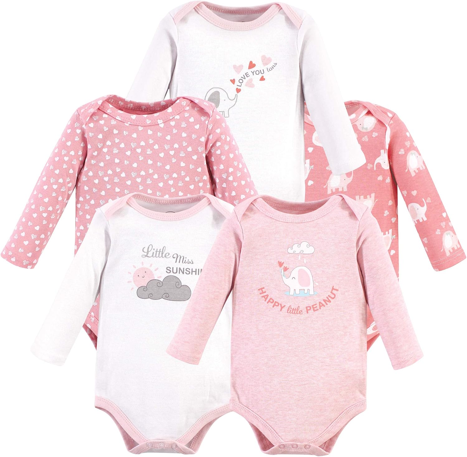 Luvable Friends baby-girls Cotton Long-sleeve Bodysuits