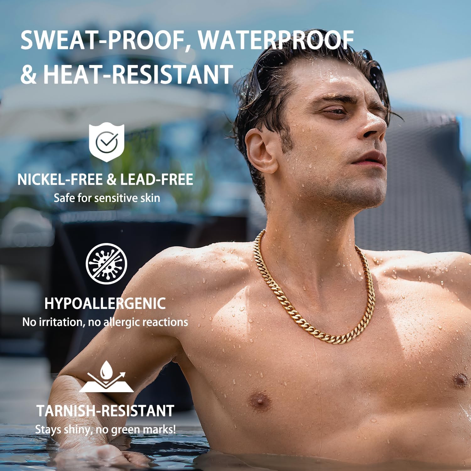 Jewlpire Cuban Link Chain for Men, Silver/Gold Chain for Men Women, 4mm/6mm/10mm Mens Necklace, 18K Gold Plated/316L Stainless Steel Mens Chains Necklaces 18 20 22 24 26 30 Inch - Image 2