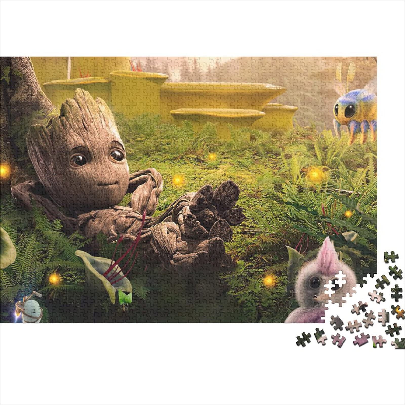 Tree Spirit Groot Puzzles 3D para Adultos,Puzzle 1000 Piezas Guardianes de la Galaxia Madera Puzzle,Obra De Arte De Juego De Rompecabezas para Adultos,Puzzle De Alta Definición 1000pcs (75x50cm)