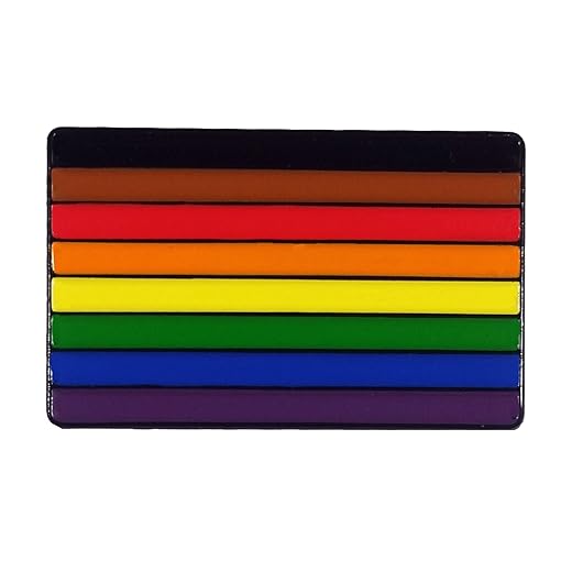 Dark Spark Decals All Inclusive LGBT Gay Pride Flag Enamel Lapel Pin [Black Metal]