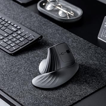 SANWA Wireless Ergonomic Mouse for Large Hands, Silent Click Vertical Mice with Wrist Rest, 1000-4000 DPI, 3-Device Connect (2.4G + 2 Bluetooth 5.4), Compatible with Mac, Windows, Laptop, PC, Black