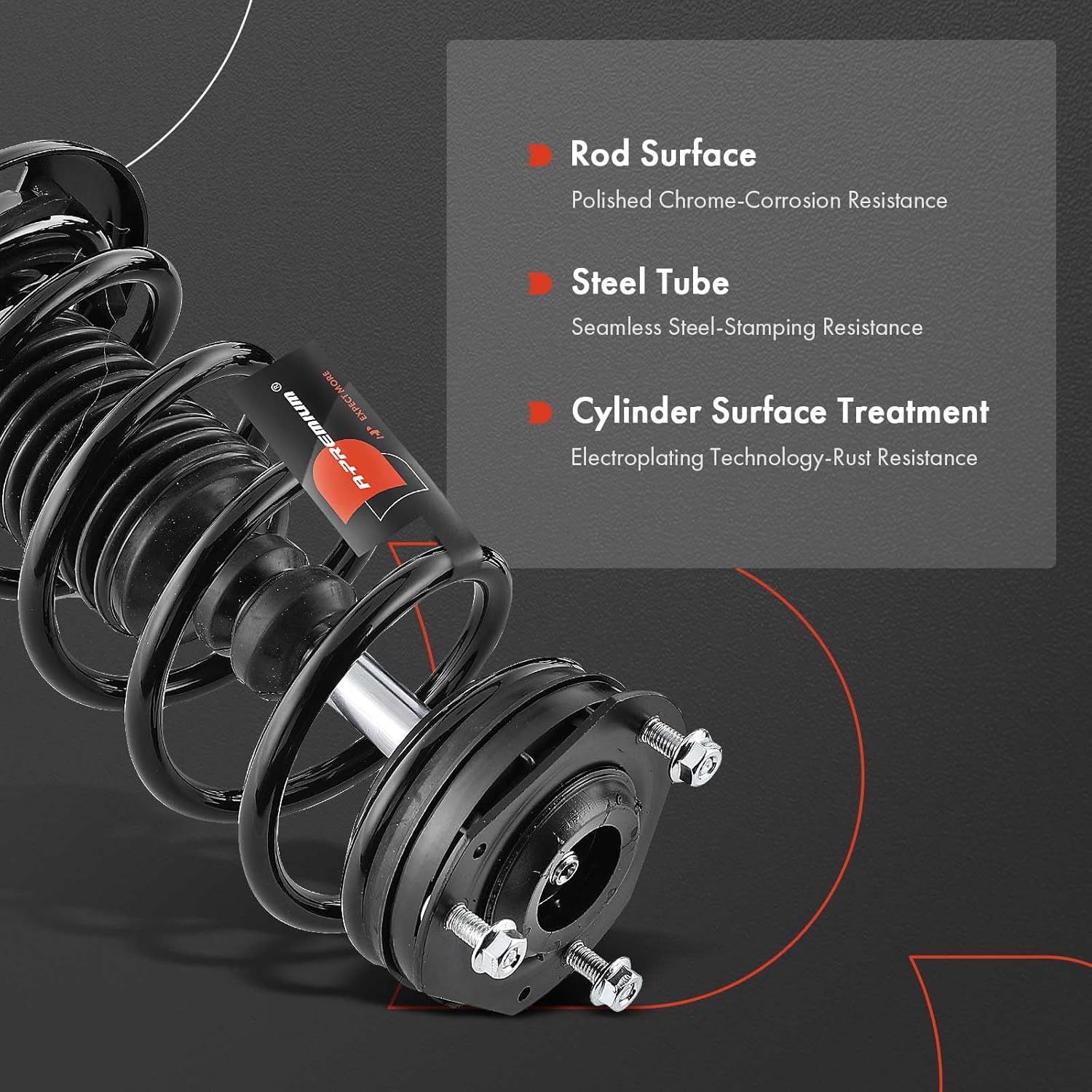 A-Premium Front Pair (2) Complete Strut & Coil Spring Assembly Compatible with Ford Fiesta 2014 2015 2016 2017 L4 1.6L, Manual Trans, Driver and Passenger Side