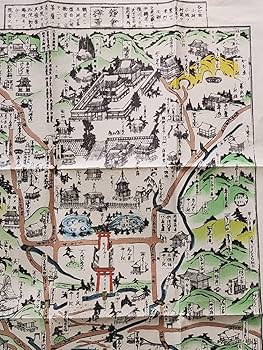 Amazon.co.jp: 鎌倉絵図カラー 江戸時代 復刻版 工芸品 古地図