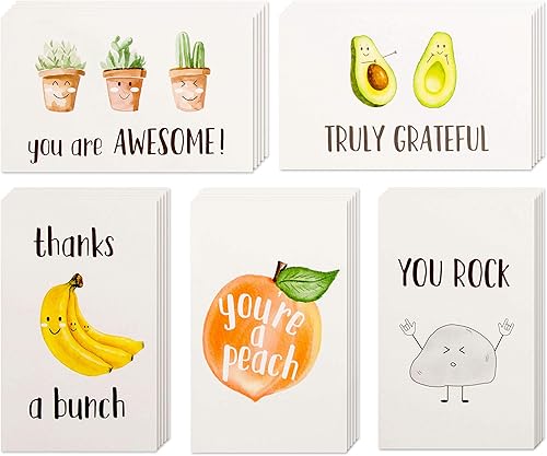 Miniatura 1 de 40 tarjetas de agradecimiento divertidas tarjetas de felicitación de 4 x 6 pulgadas con sobres y calcomanías juego de cartas divertidas en caja a