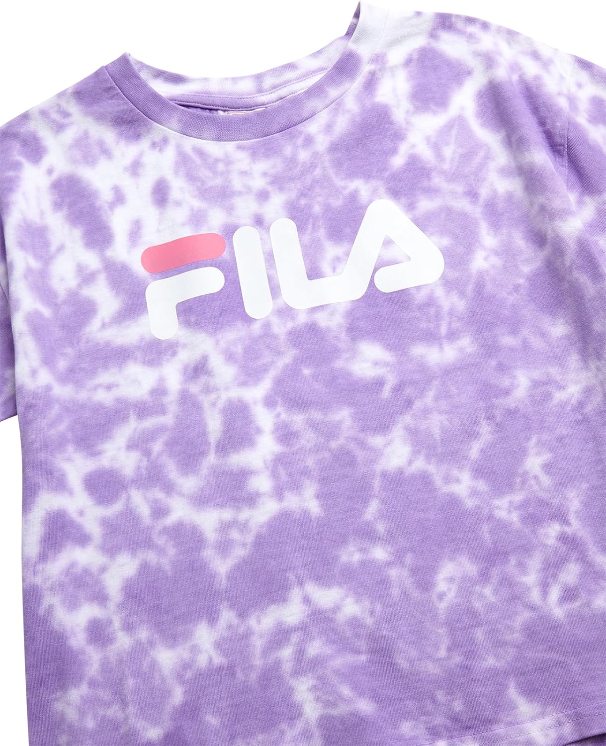 Fila Girls Sweat Suit Set - 3 Piece Tie-Dye Short Sleeve Crop Top, Pullover Hoodie and Jogger Sweatpants for Girls (7-16) - Image 3