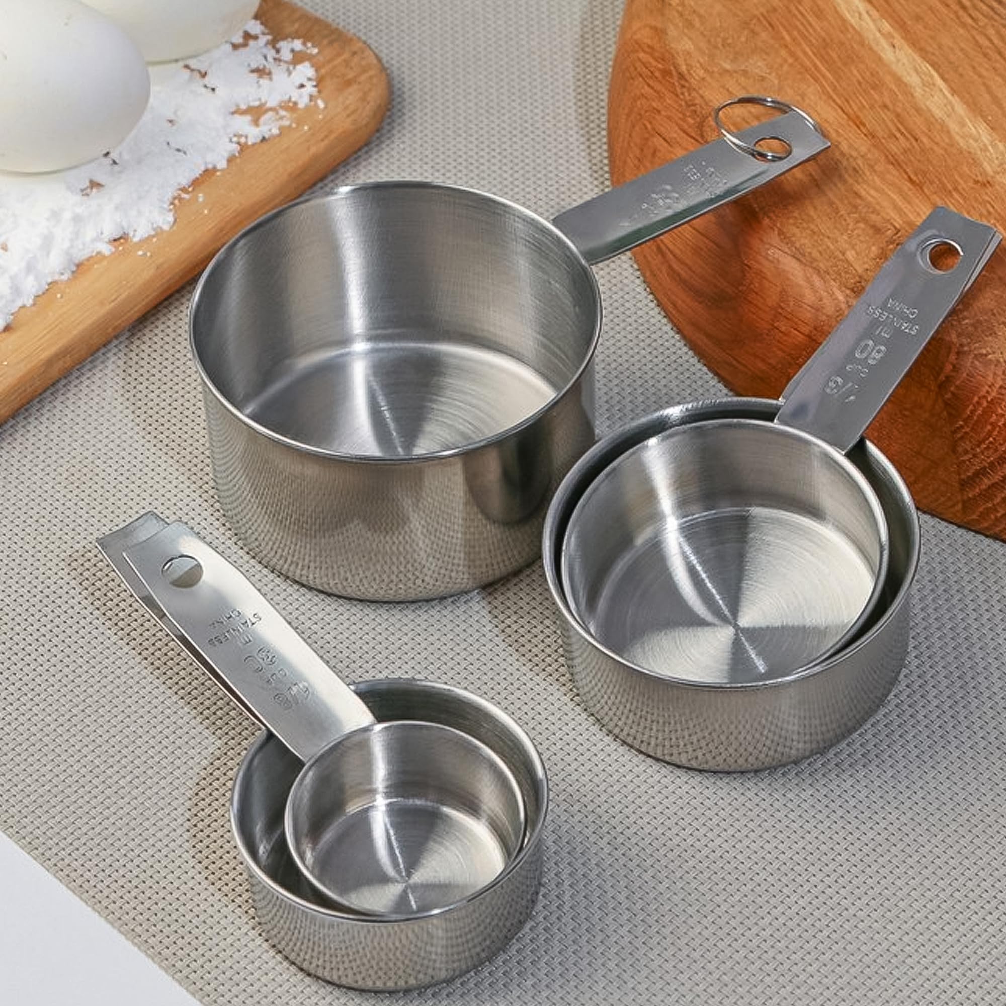Stainless Steel Measuring Cups 5-Piece Set - Nesting Measuring Cups for Dry & Liquid Ingredients, Dishwasher Safe