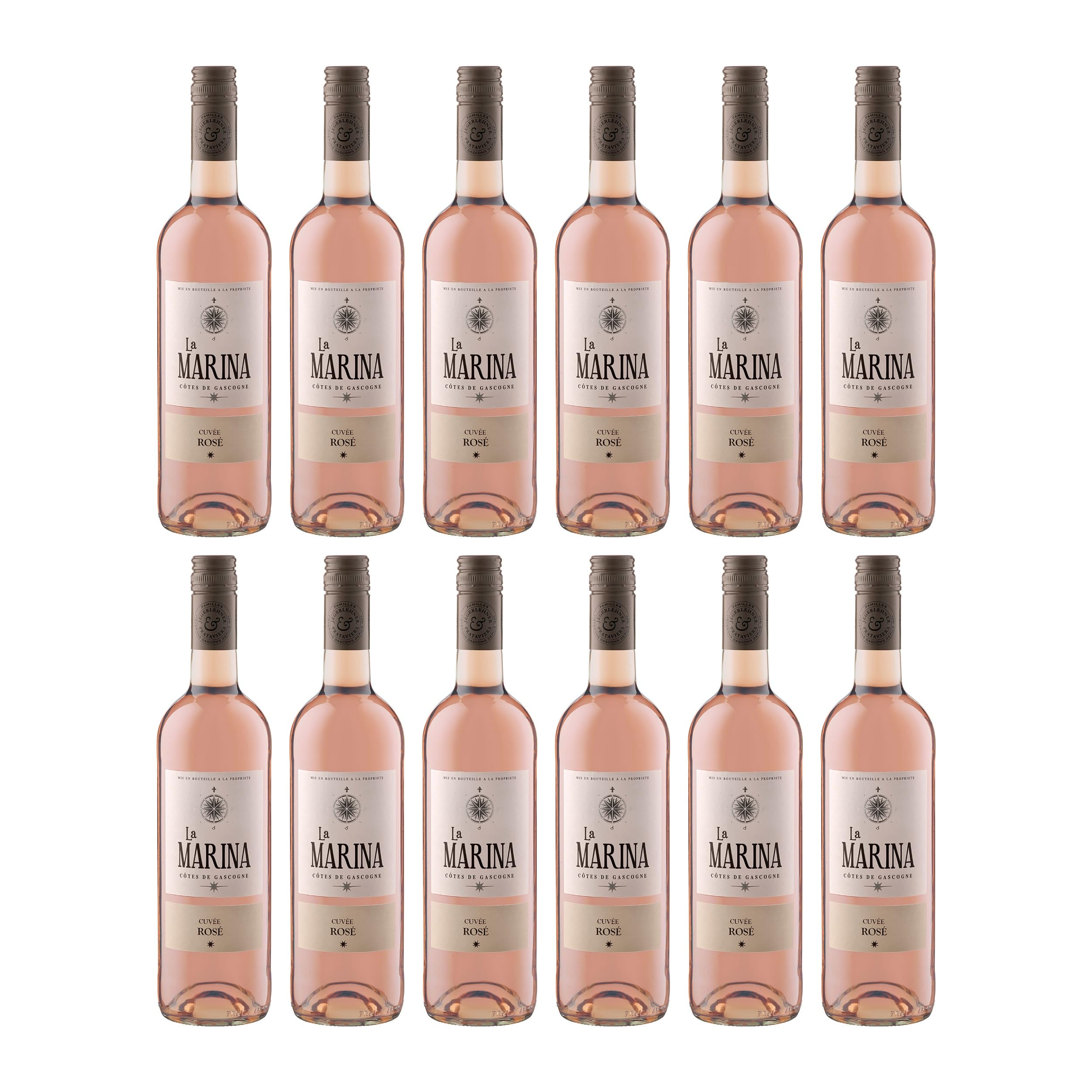 Domaine de Menard La Marina Cuvée Rosé Vin de Pays Côtes de Gascogne Roséwein trocken Frankreich inkl. FeinWert E-Book (12 x 0.75 l)