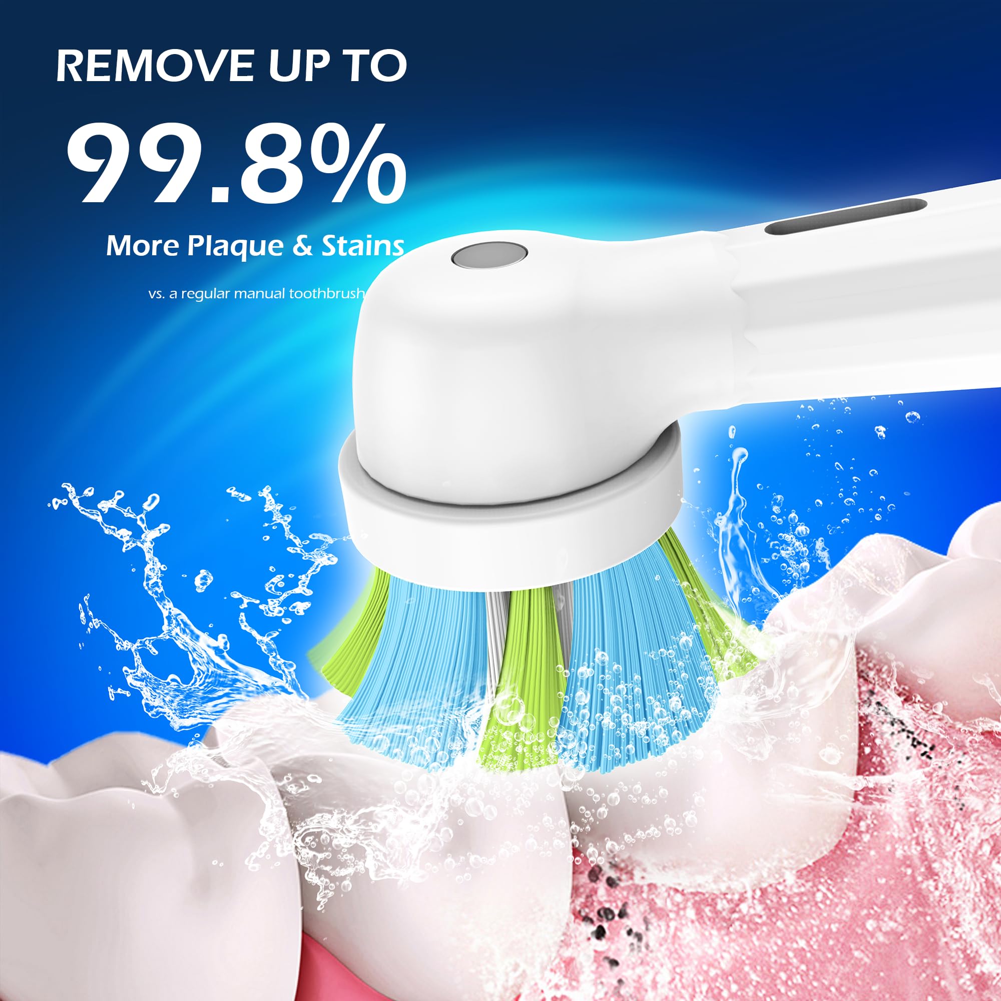 Testine di ricambio compatibili con spazzolini elettrici Braun Oral B iO, compatibili con spazzolini elettrici Oral B IO 3 4 5 6 7 8 9 10, morbide, nero/bianco, confezione da 8