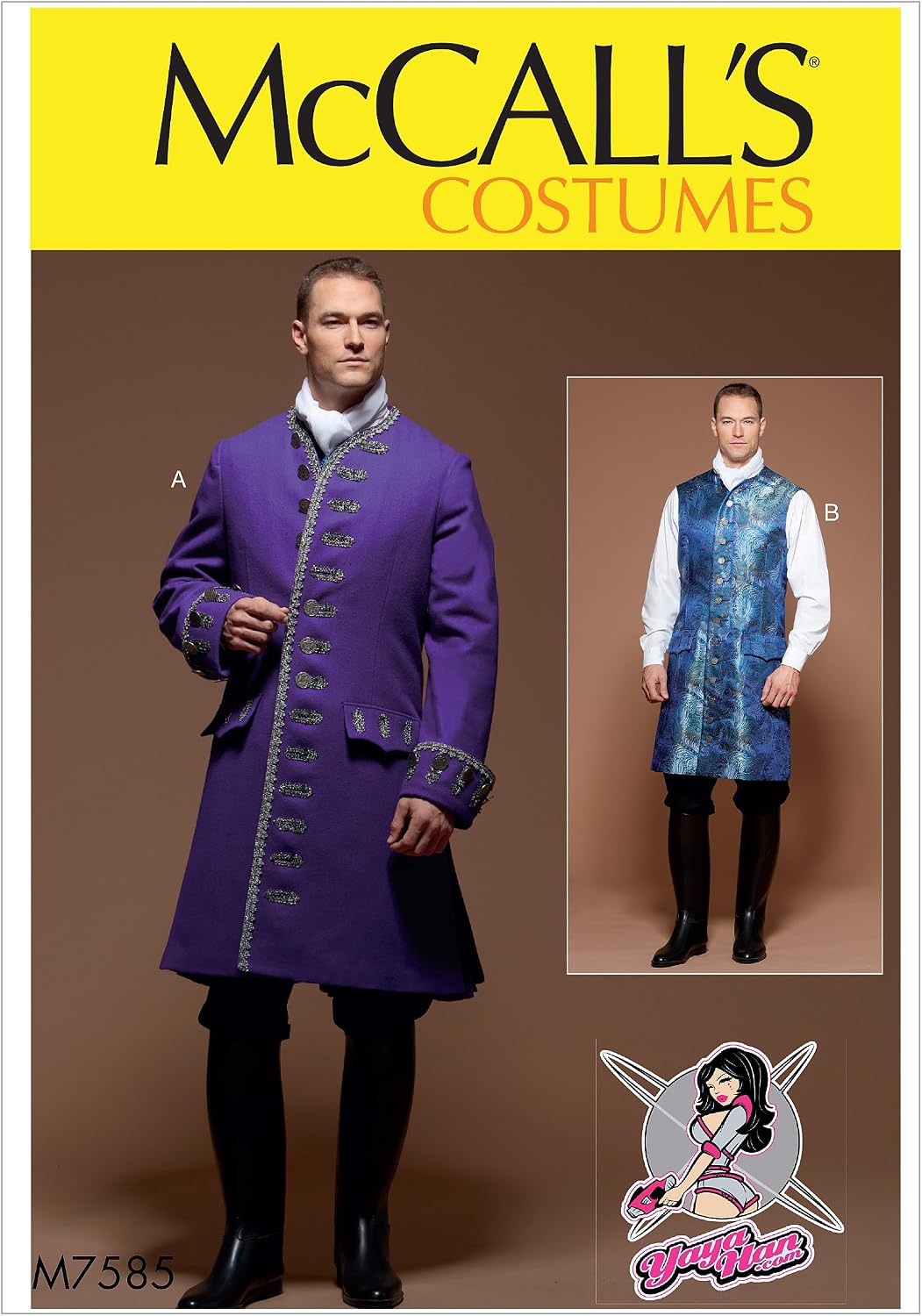 McCall's M7585 Men's Coat Cosplay Coat Costume Sewing Pattern by Yaya Han, Sizes 38-44
