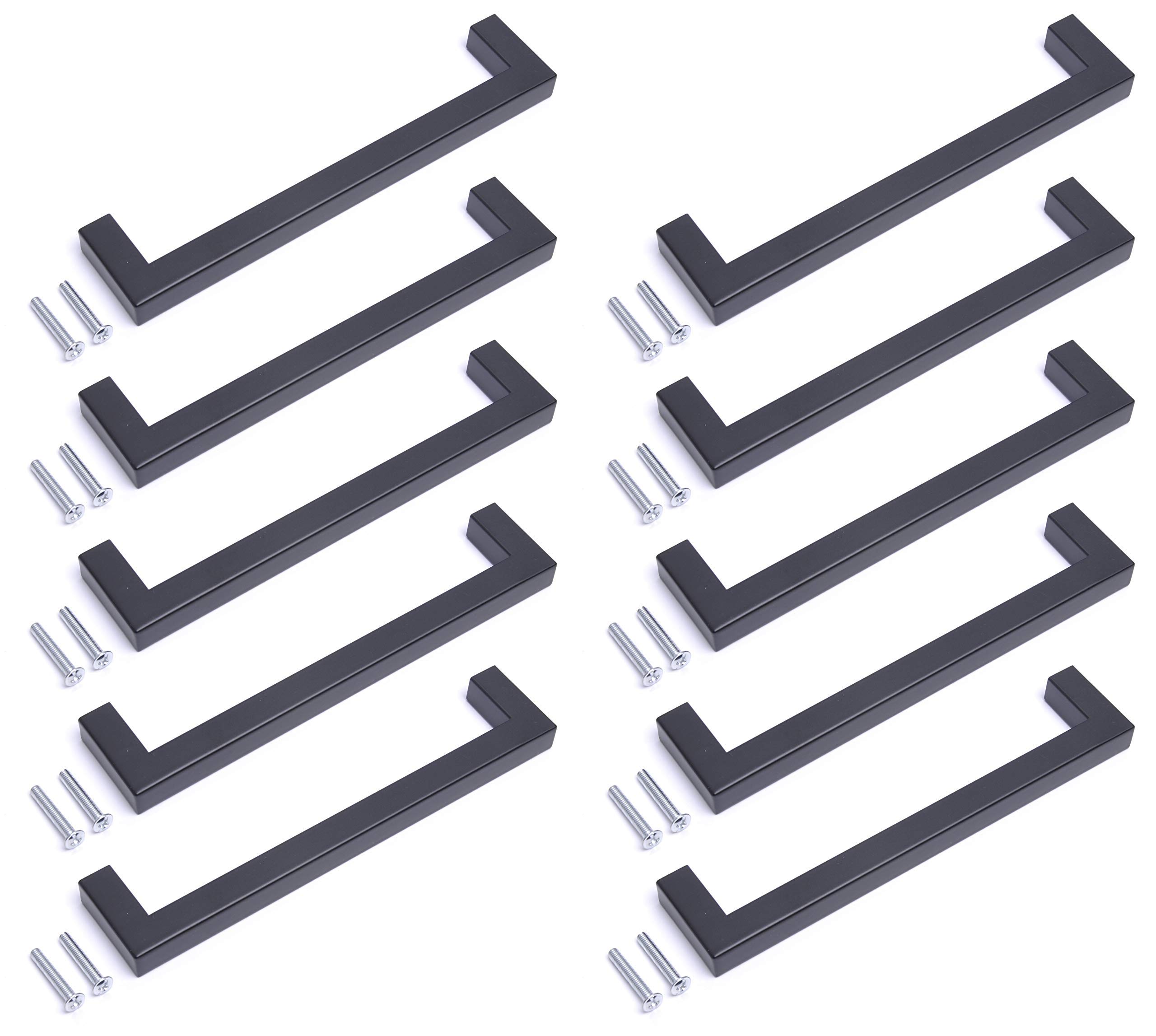 Poignée de porte carrée finition mate haut de gamme 256 mm de bar