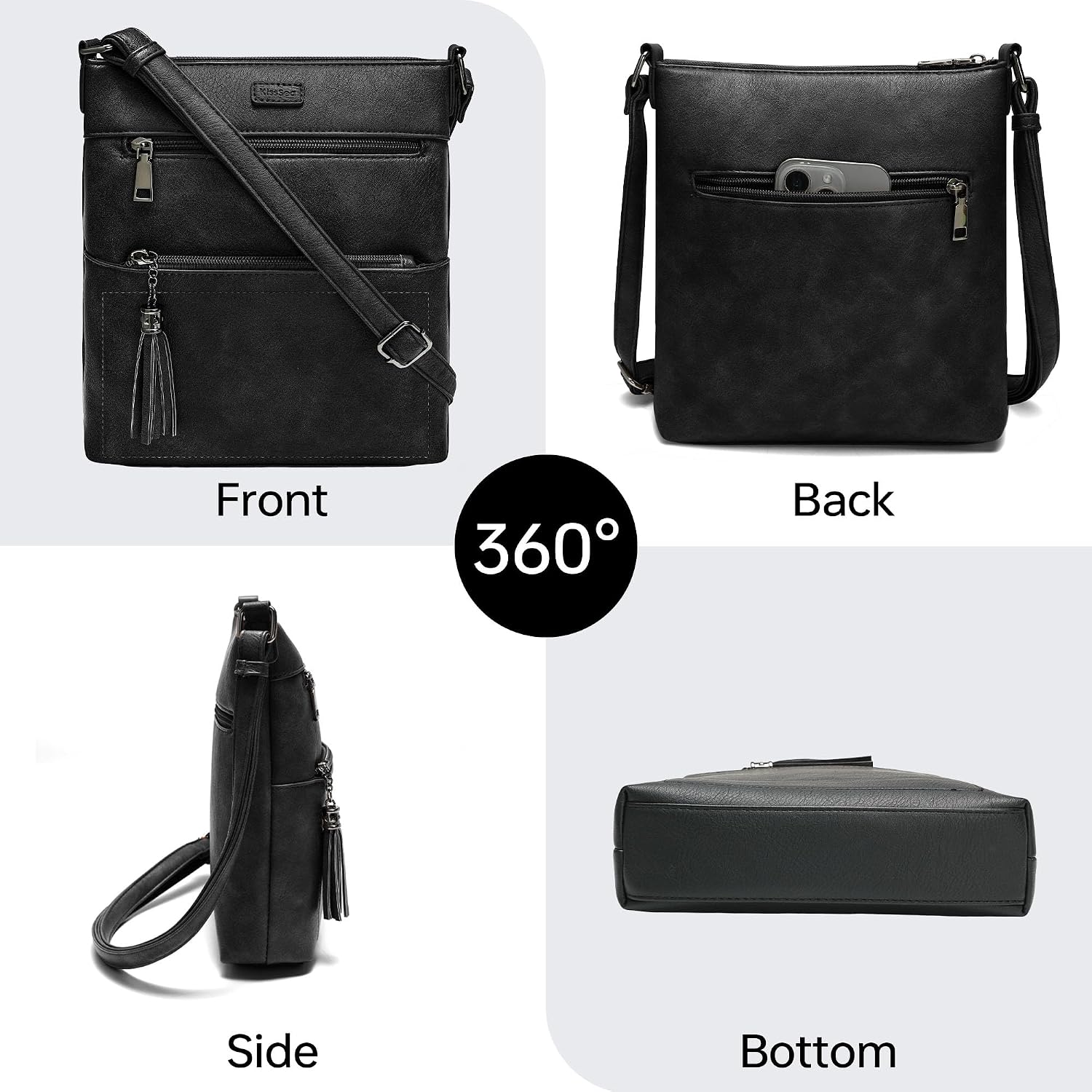 Medium Crossbody purses for women Leather Travel Crossbody Bag