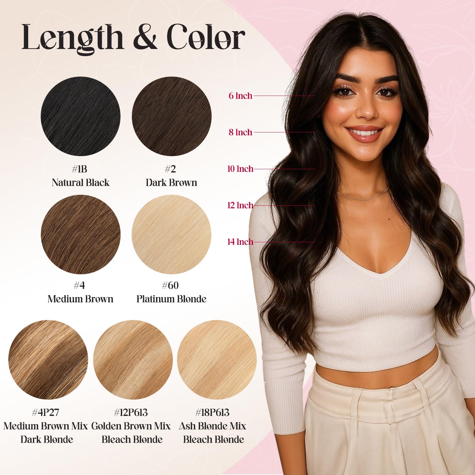 MY-LADY Clip-in Extensions Oberkopf Haarteil Echthaar Dunkel Braun 25cm