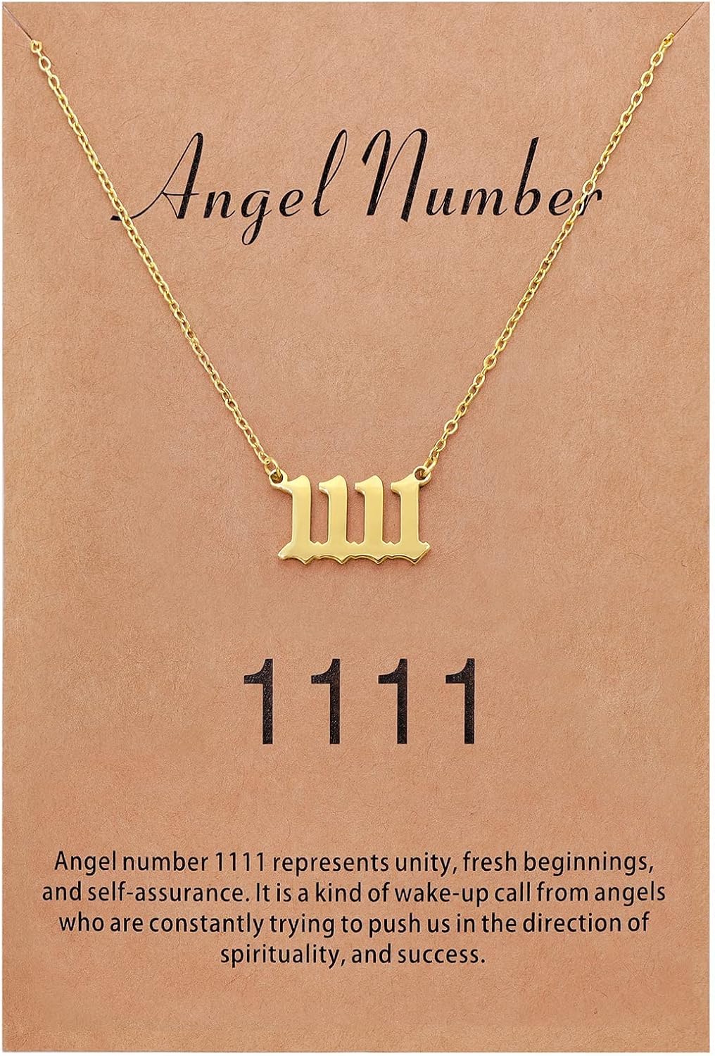 Sunique Angel Number Necklace for Women Dainty Gold Plated Number Necklace Numerology Jewelry Gifts for Women