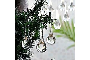 Glass Christmas Ornaments-Clear Glass Ornaments-Hanging Crystals