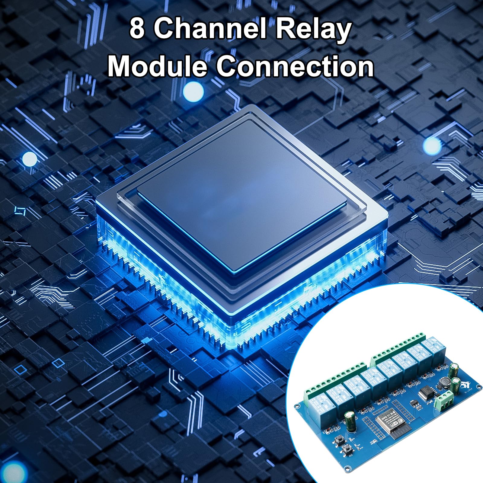 ESP modulo relè a 8 canali con ESP-32 WiFi Bluetooth, DC5-30V/AC250V, scheda di sviluppo per progetti fai da te Smart Home & IoT, facile programmazione con Arduino IDE