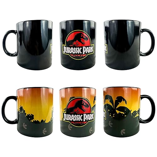 Surreal Entertainment Jurassic Park Mug Logo Design Reactive Color Changing