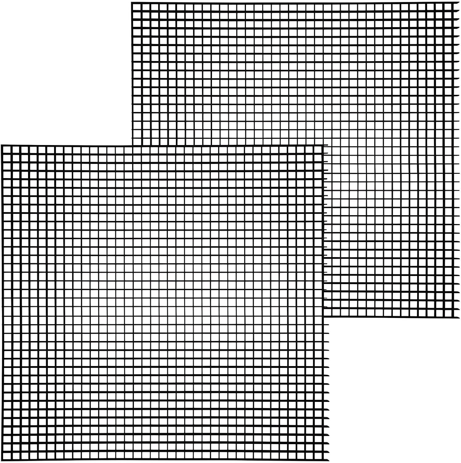 Tuanse 2 Pack Egg Crate Panel Polystyrene 2' x 2' with 1/2 x 1/2 x 3/8 Cell Size, Egg Crate Light Diffuser for Ceiling Light Covers, HVAC Grilles, Aquarium Eggcrates(Black)