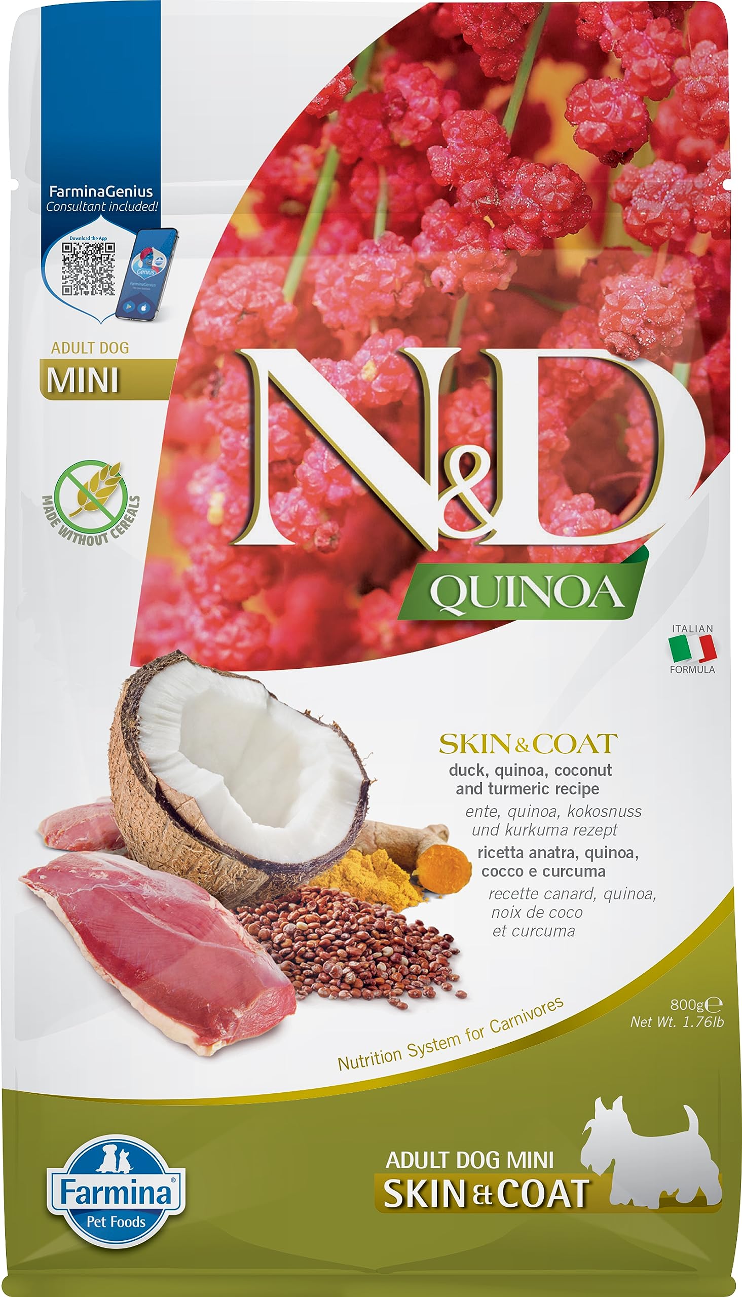 N&D QUINOA DOG SKIN & COAT, VENISON & COCONUT ADULT ALL BREEDS 2,5 KG