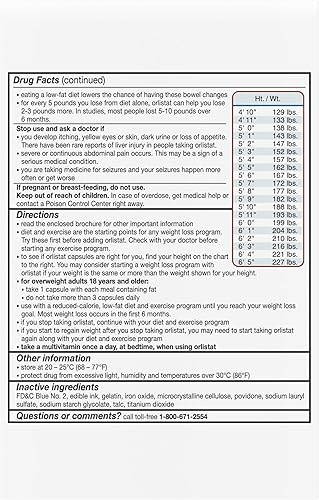 Miniatura 10 de alli Weight Loss Diet Pills Orlistat 60 mg Capsules Non Prescription Weight Loss Aid 120 Count Refill Pack