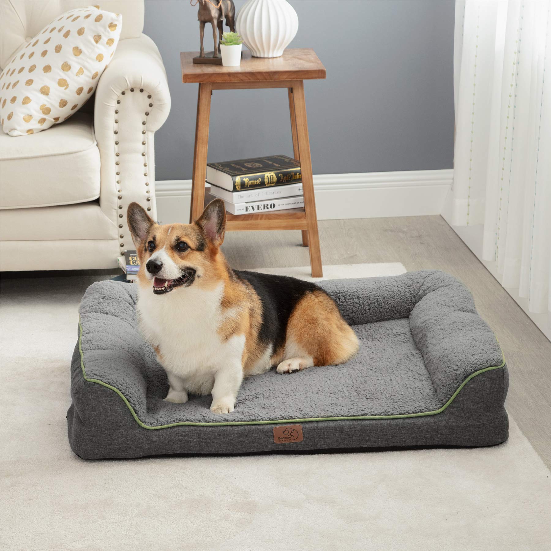 Bedsure Orthopedic Dog Bed for Medium Dogs Memory Foam Waterproof Dog
