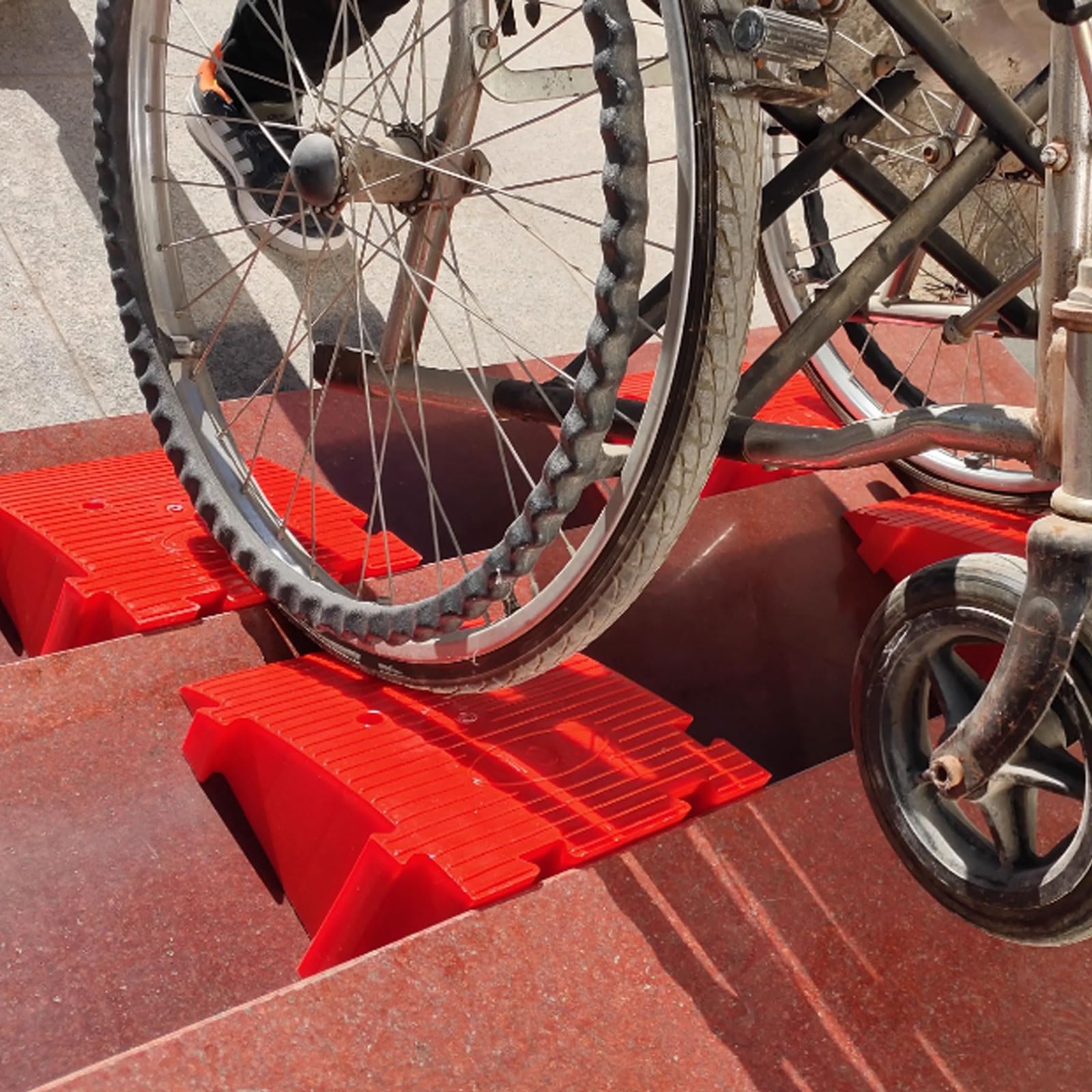 Rampas Portátiles para Escalones, Rampas de Umbral para Vehículos con Usos Múltiples, Rampa para Silla de Ruedas para Puerta, Escaleras, Escalones, Negro