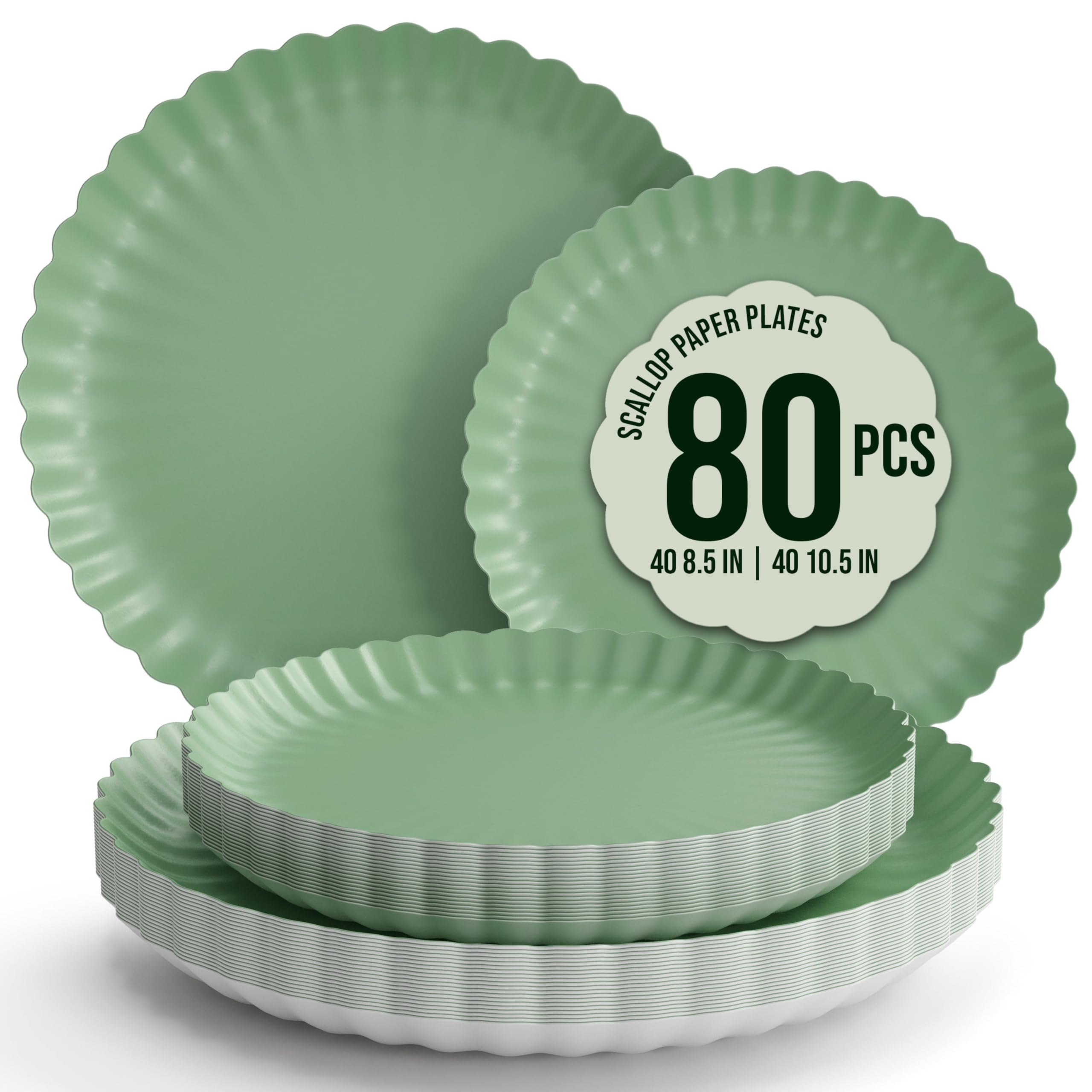 Trendables Floral Paper Plates 8.5 Inch & 10.5 Inch 80 Pcs Dinner Plate Set Fancy Disposable Plates for Party for 40 Guests 40 X 8 & 40 X 10 Large &