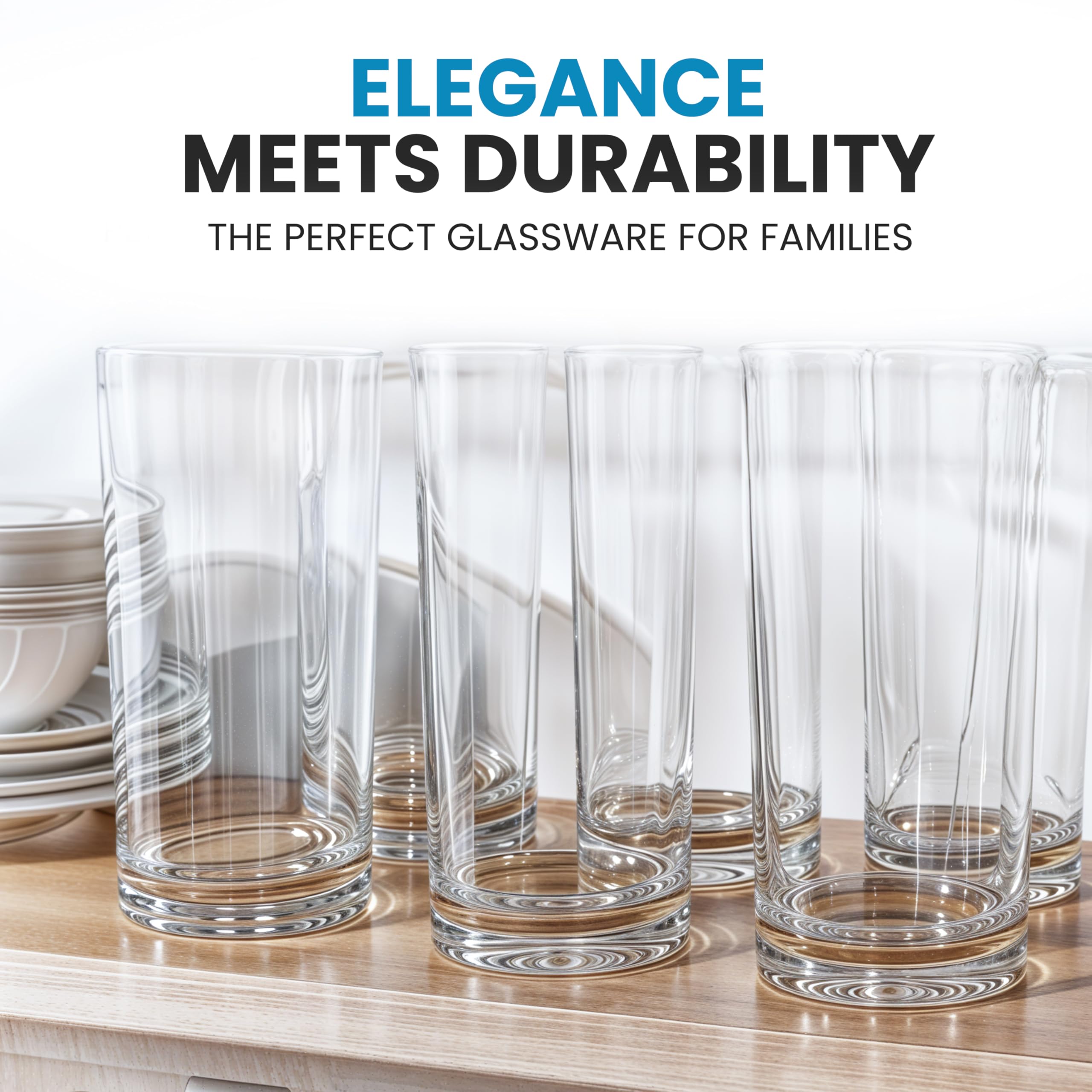 Amazon.com | Zulay Kitchen Plastic Drinking Glasses (Set of 6)  24oz  Acrylic Shatterproof Water Cups for Home, Kitchen & Outdoors  Crystal  Clear Glass Look  BPA & Lead-Free  Top-Rack