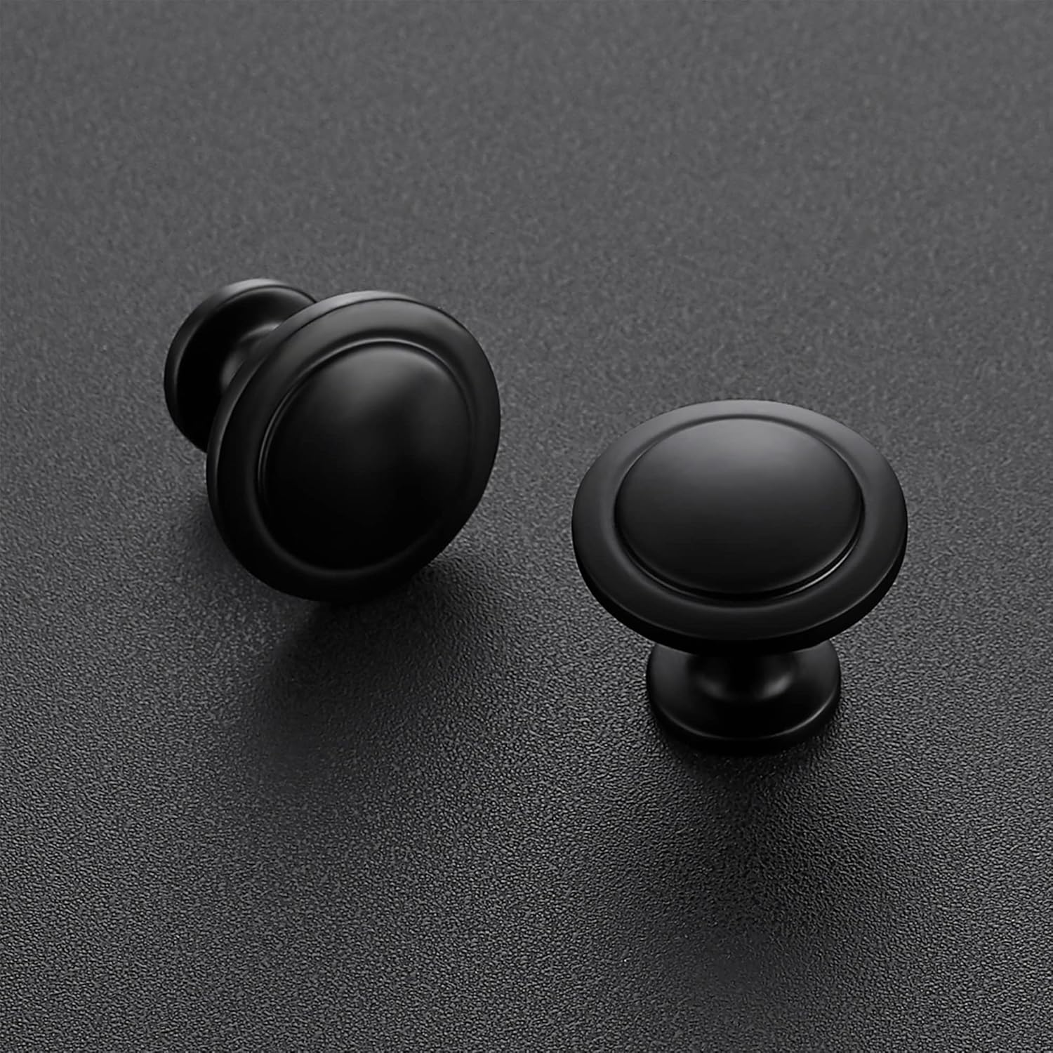 Ravinte 10 Pack Kitchen Cabinet Knobs Drawer Knobs 1-1/4 inch Dresser Knobs Matte Black Zinc Kitchen Cabinet Hardware Dresser Drawer Pulls Single Hole Cabinet Door Knobs for Dresser Drawers