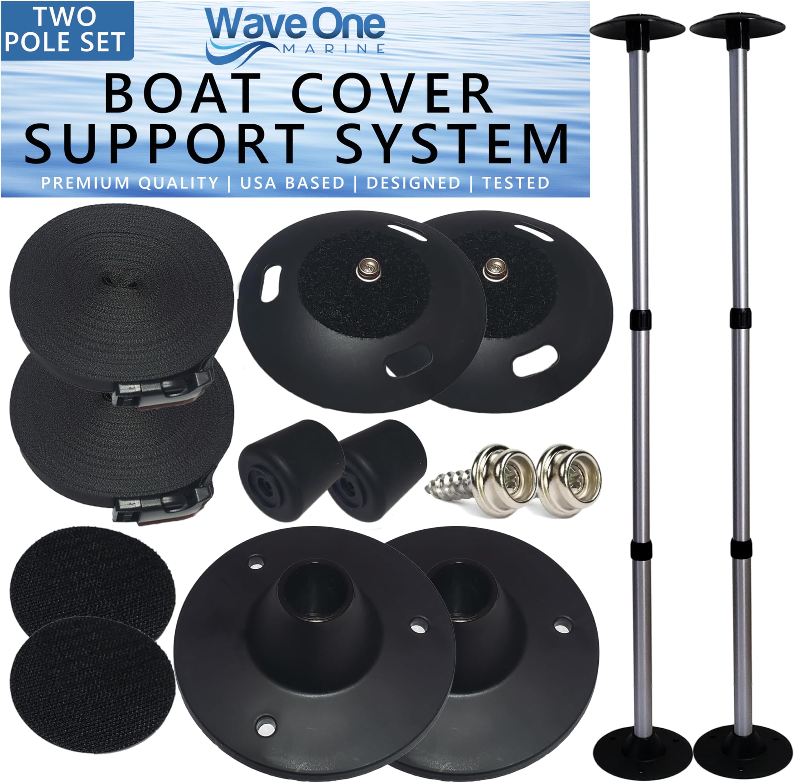 Boat Cover Telescoping Tall Aluminum Support Pole (40" to