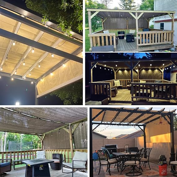 Patio Paradise 3' x 4' Pergola Canopy Replacement Cover Shade Cloth with Grommets Weighted Rods Outdoor Sun Shade Screen UV Block for Gazebo Backyard Deck Porch Balcony, Beige