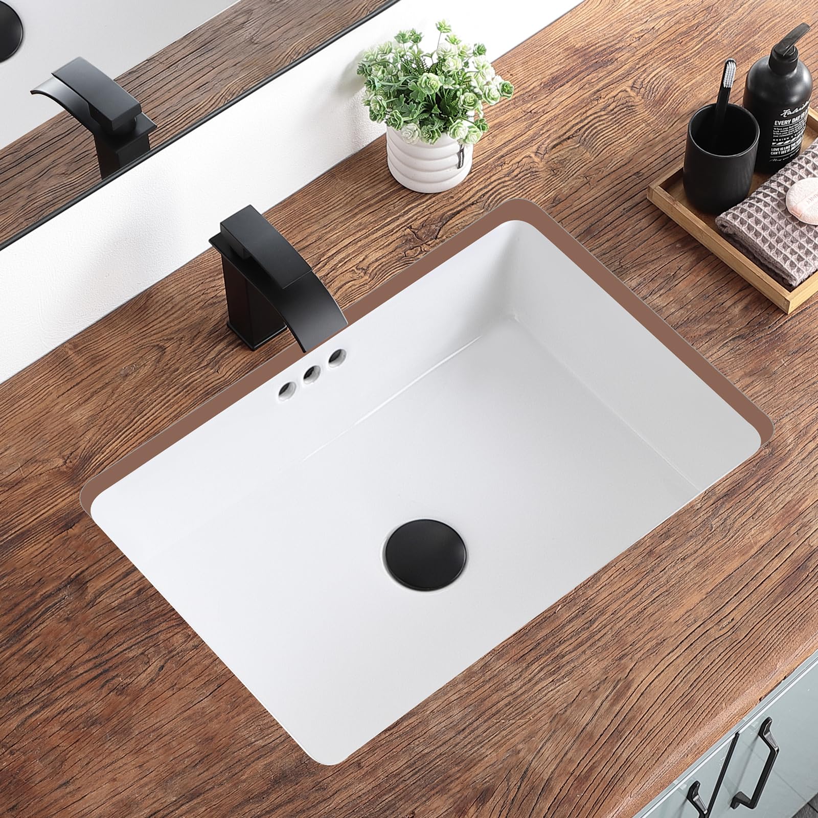 KDKSC 20 Inch Undermount Bathroom Sink Rectangular Undermount Sink