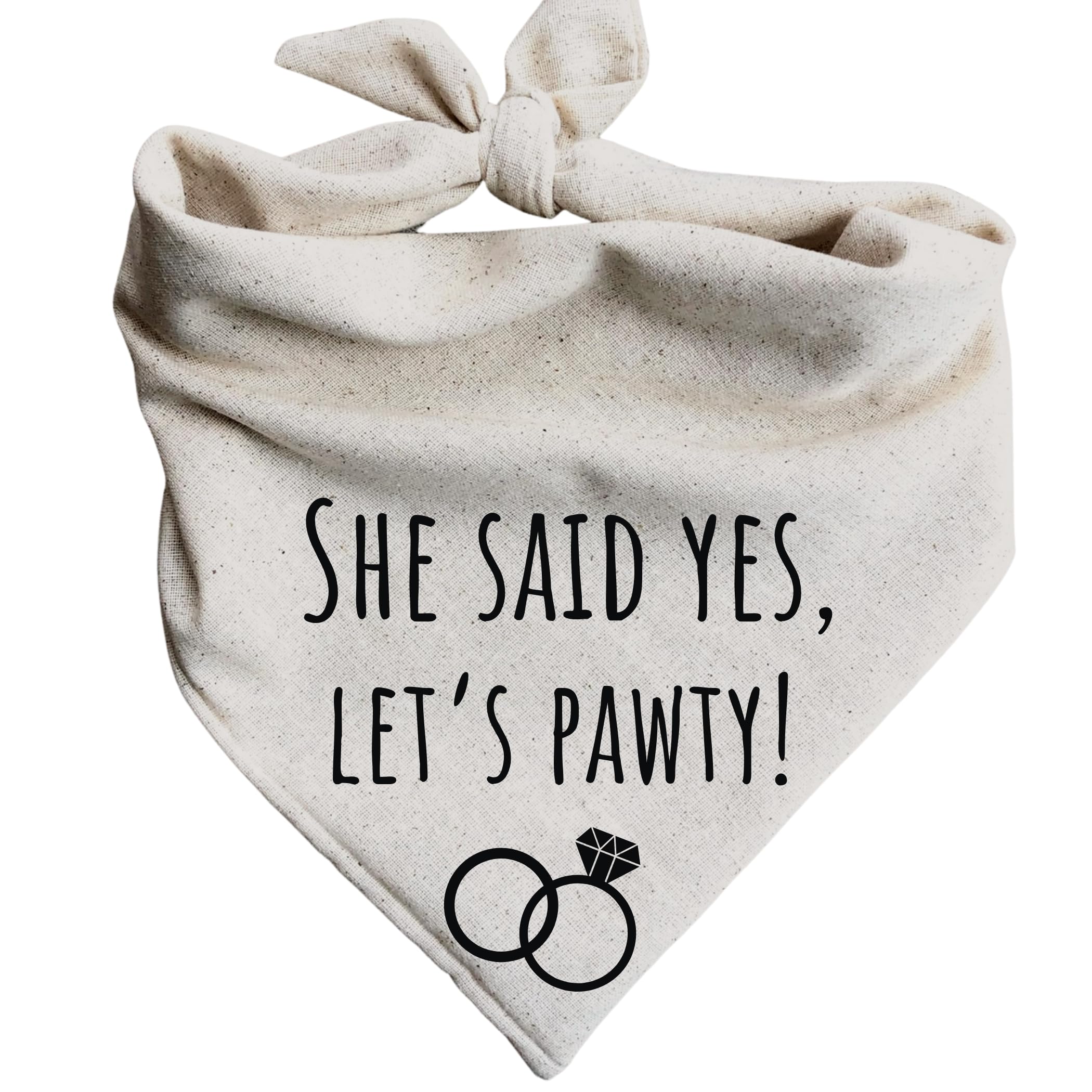 She Said Yes! Let’s Pawty Dog Bandana Engagement Announcement Wedding Party Celebrate pet attite (Small)