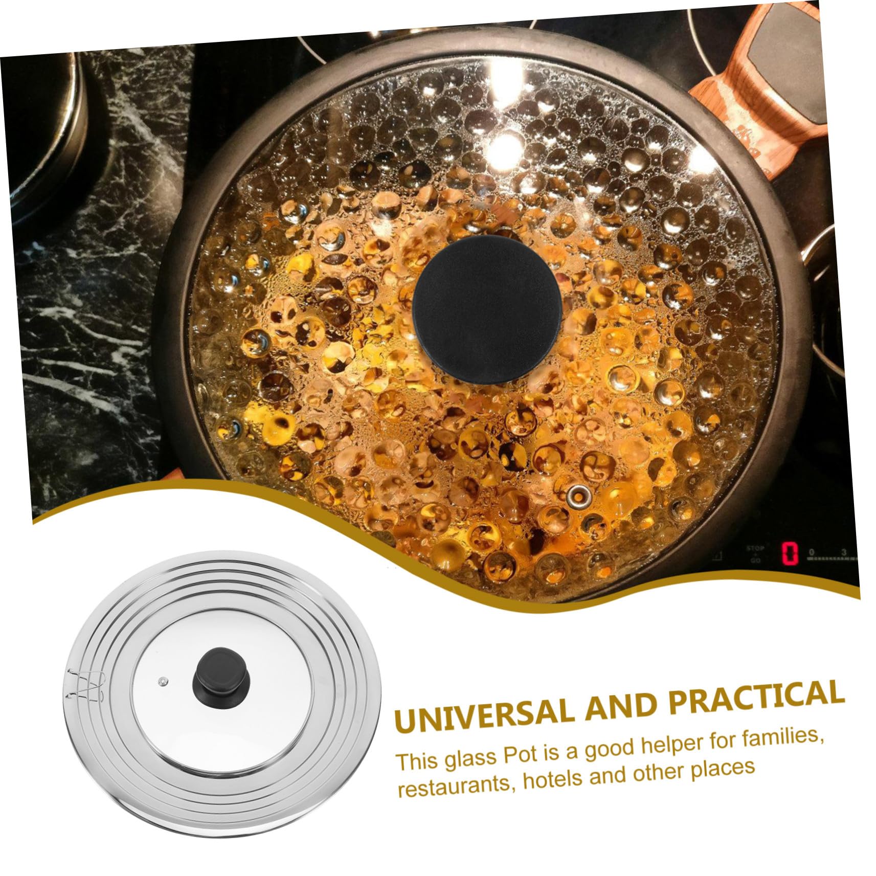 Coperchio Pentola in Acciaio Inox Vetro per Cucina e Ristoranti Stile Casuale