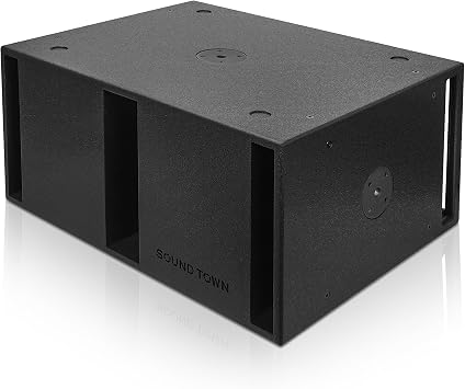 Sound Town Dual 12 2400W Powered PA Subwoofer with Speaker Output, DSP, Birch Plywood, Folded Horn Design, TWS Bluetooth, Black for Lounge, Club, Bar, Theater, Restaurant, Church (CARME-212SPW1.1)