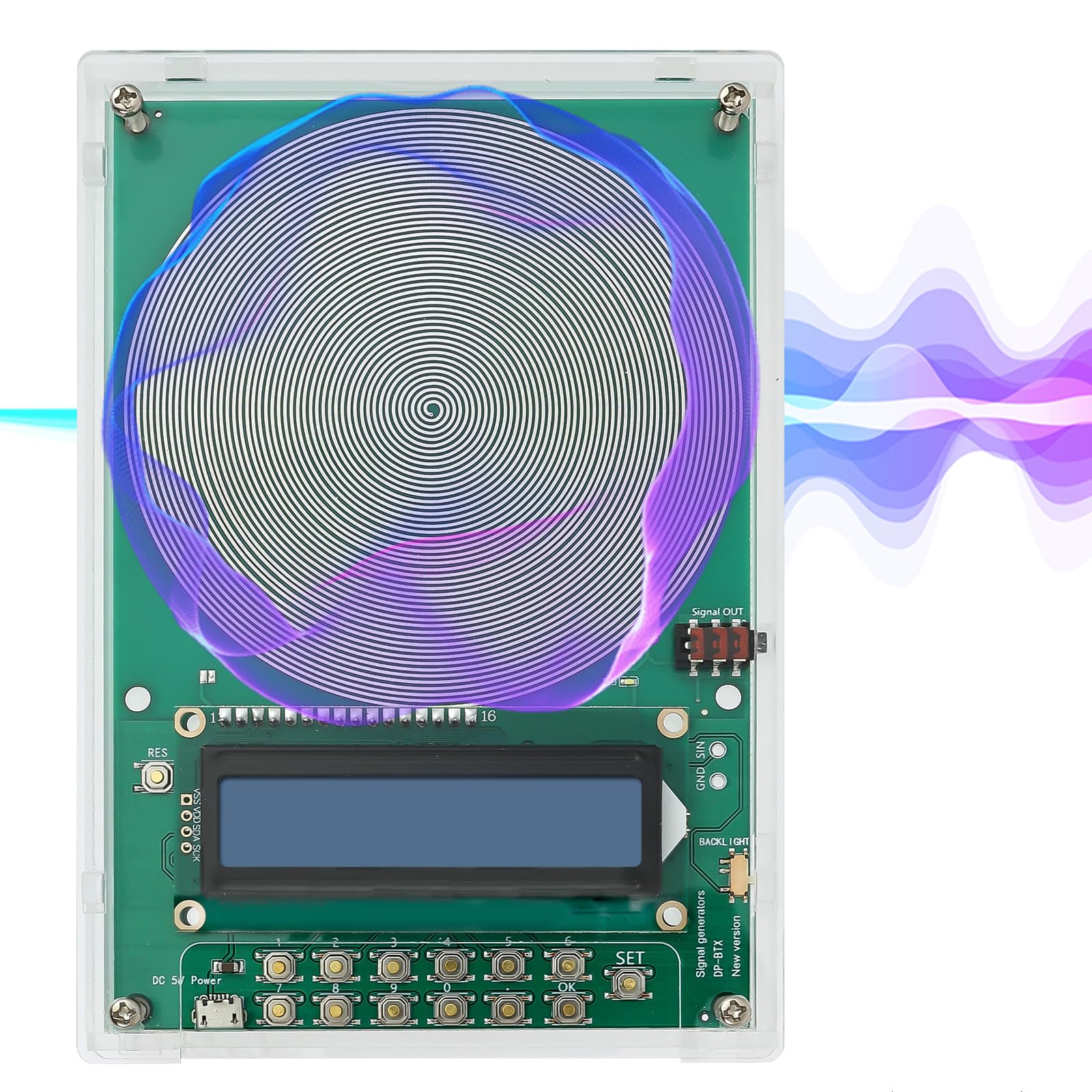 Zhjiutak Green 7.83Hz Schumann Resonance Generator,Adjustable Frequency Generator (0.01Hz-100Khz) For Sleep Yoga And Stress Relief With Lcd Display