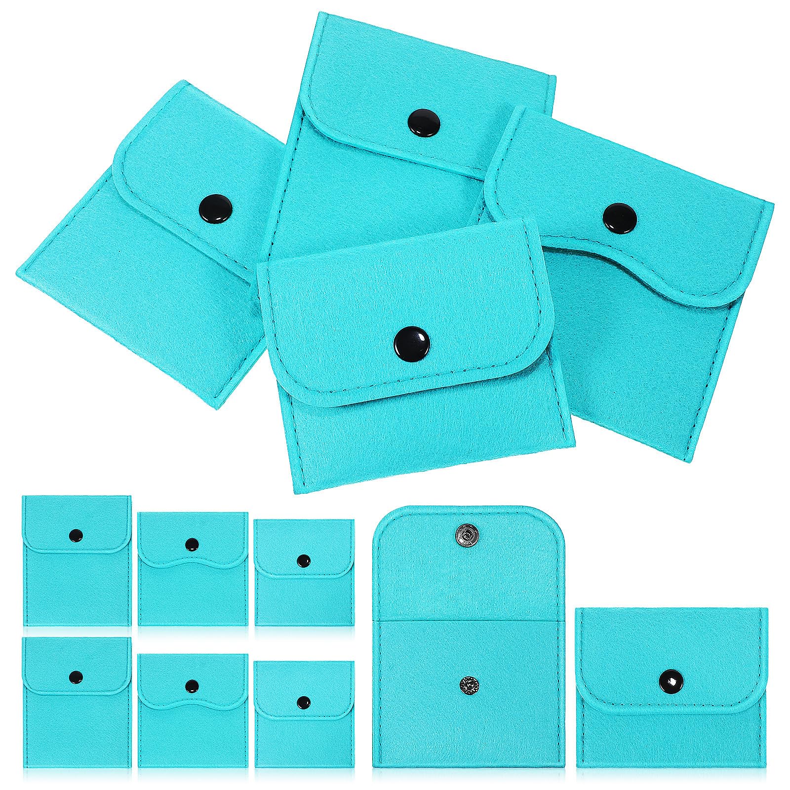 Bolsas para joyas de fieltro con cierre seguro para organizar pendientes sin daños